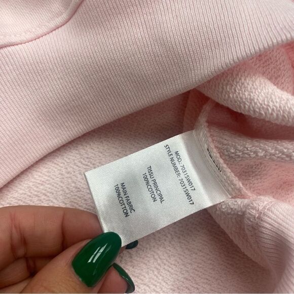 Carven Embroidered Heart Sweatshirt Sweater Pullover NWT XS Light Pink - Picture 5 of 8